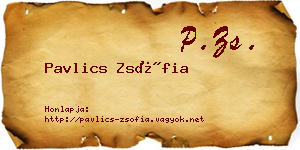 Pavlics Zsófia névjegykártya
